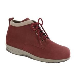 SAS Womens Gretchen Ankle Bootie US 6 WW EU 36.5 Red Leather Water Resistant NIB